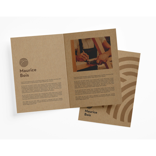 Folletos Plegables Papel Kraft Marrón 300g Ecológico